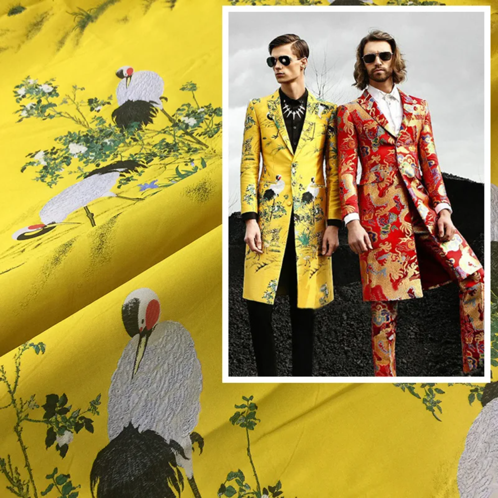 Winter Clothing Wholesale - Brocade Jacquard Fabric Autumn Winter Crane