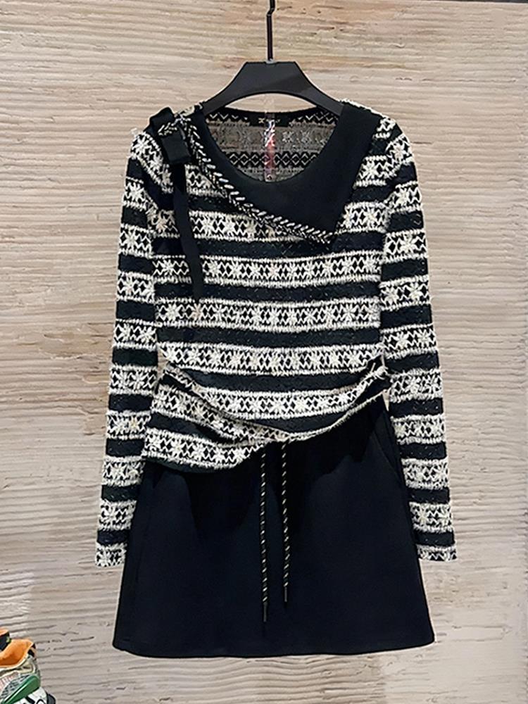 Winter Clothing Korean - Winter 2025 Fashionable Korean Striped Top
