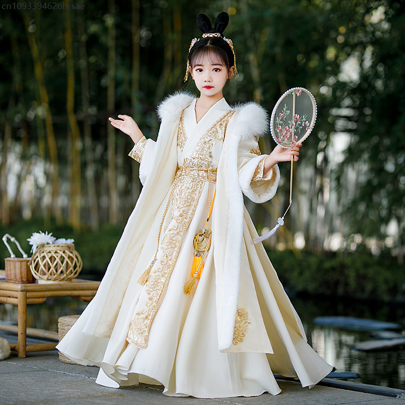 Winter Clothing In Spanish - New Winter Hanfu Children's Ancient Fairy