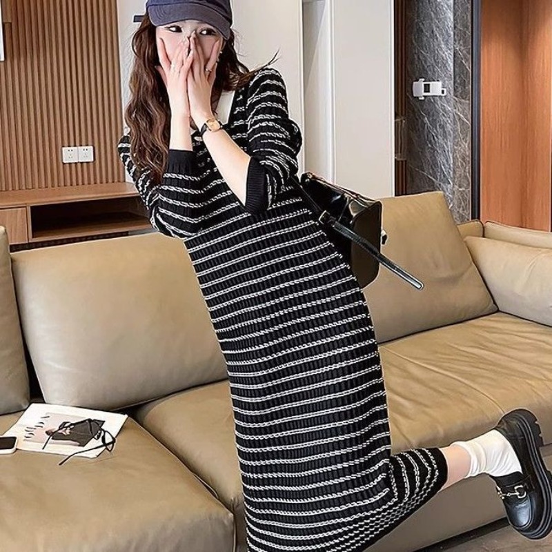Stripe Apricot Woman Knitted D - Winter Clothing On Sale Women'S recensione e prezzo