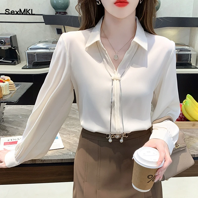Elegant Office Chiffon Blouses - Winter Clothing Korean recensione e prezzo