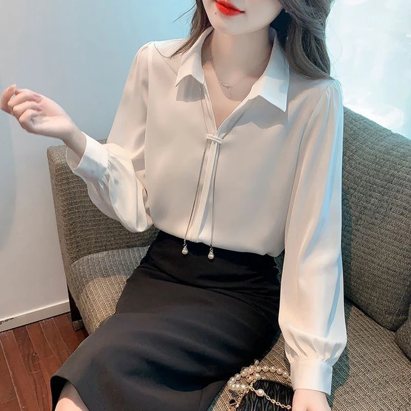Elegant Office Chiffon Blouses - Winter Clothing Korean recensione e prezzo