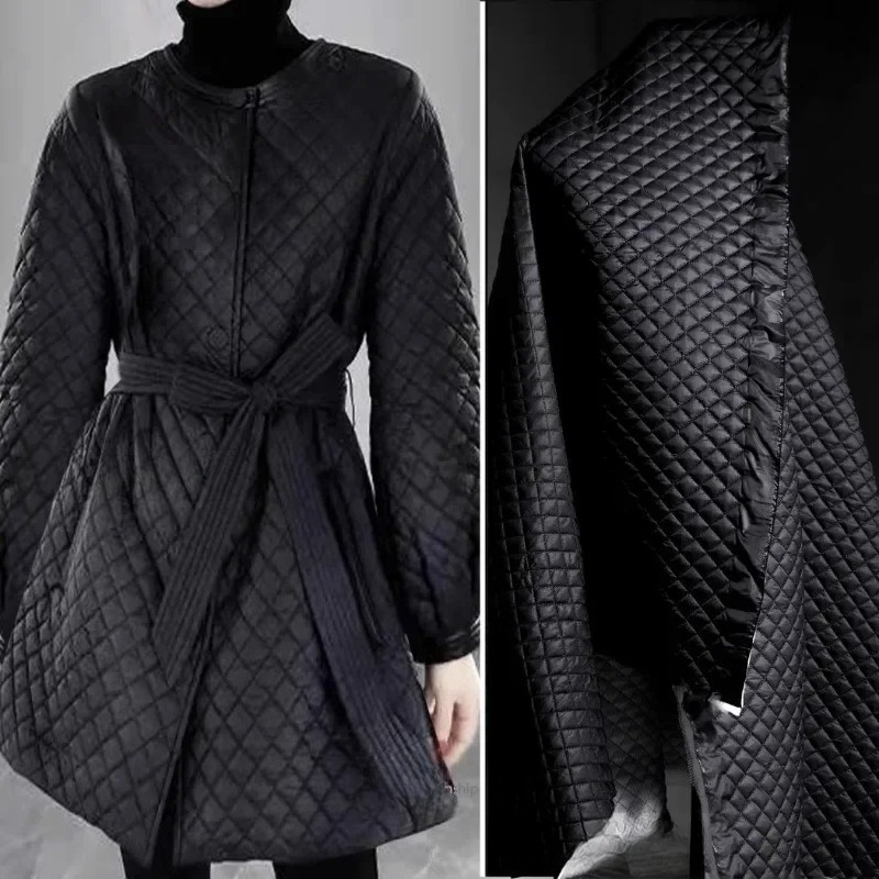 Diamond Quilted Fabric Black C - Winter Clothing Wholesale recensione e prezzo