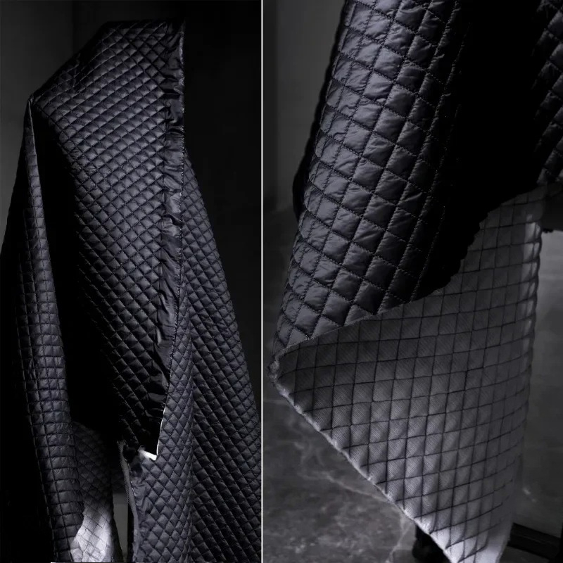 Diamond Quilted Fabric Black C - Winter Clothing Wholesale recensione e prezzo