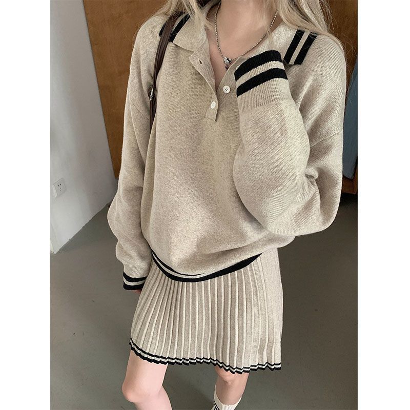 Color Blocked Polo Collar Long - Winter Clothing Kit recensione e prezzo