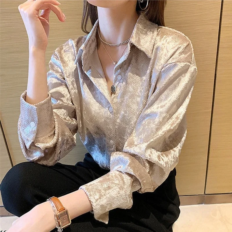Women's Shiny Button Shirt Spr - Winter Clothing Korean recensione e prezzo