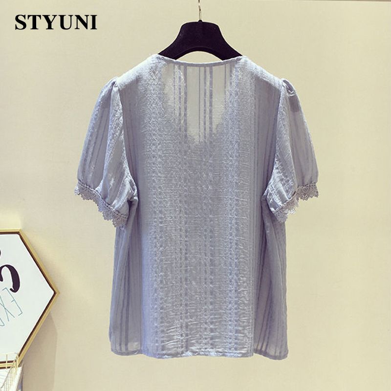Lace Ruffles V-Neck Chiffon So - Winter Clothing Korean recensione e prezzo