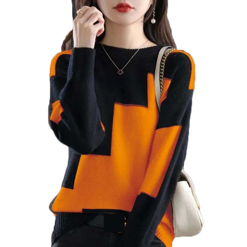 Fashion O-Neck Spliced Knitted - Winter Clothing Korean recensione e prezzo