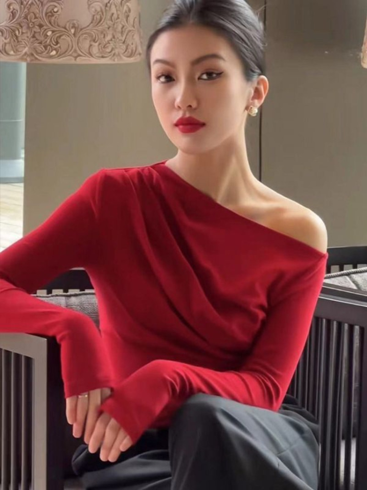 Slim Plain 2025 Off Shoulder C - Winter Clothing On Sale Women'S recensione e prezzo