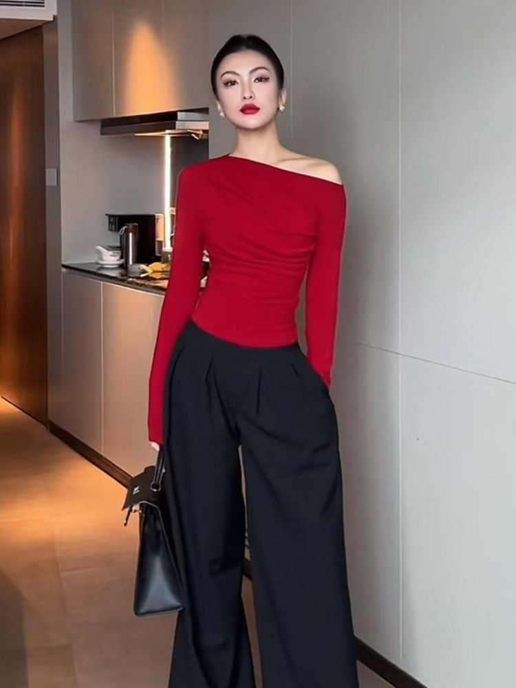 Slim Plain 2025 Off Shoulder C - Winter Clothing On Sale Women'S recensione e prezzo