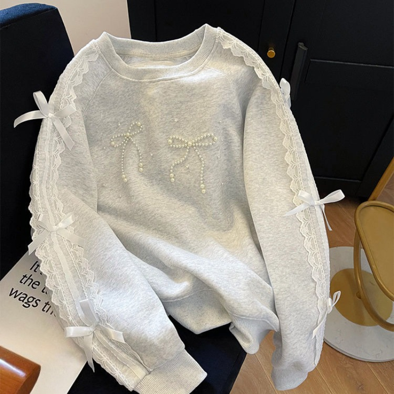 Round Neck Pearl Women's Sweat - Winter Clothing Essential recensione e prezzo