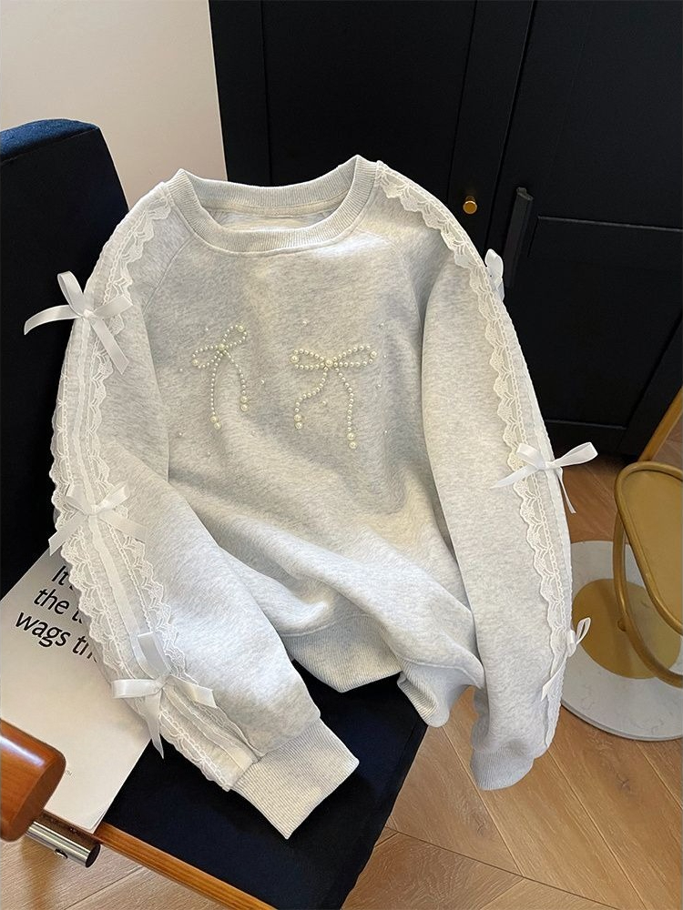 Round Neck Pearl Women's Sweat - Winter Clothing Essential recensione e prezzo