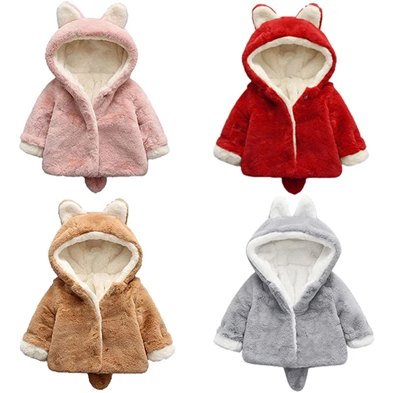 Cute Cat Ears Plush Baby Jacke - Winter Clothing Toddler recensione e prezzo