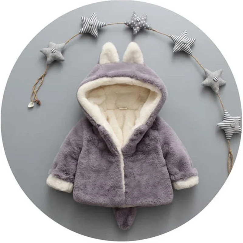 Cute Cat Ears Plush Baby Jacke - Winter Clothing Toddler recensione e prezzo