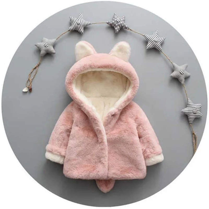 Cute Cat Ears Plush Baby Jacke - Winter Clothing Toddler recensione e prezzo